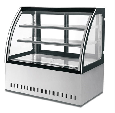 PACIFIC 900mm Curved Glass Hot Display - 2 Shelf